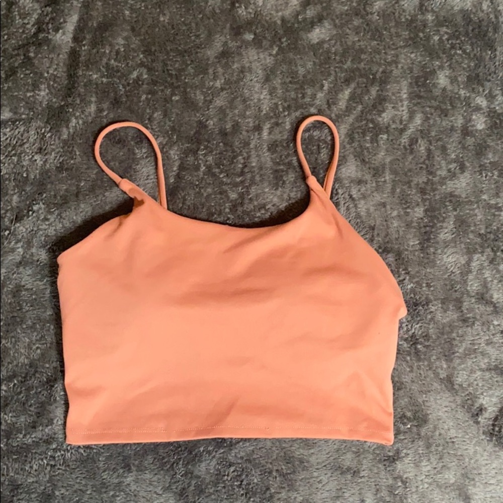 Pink orange cropped workout tank top size M